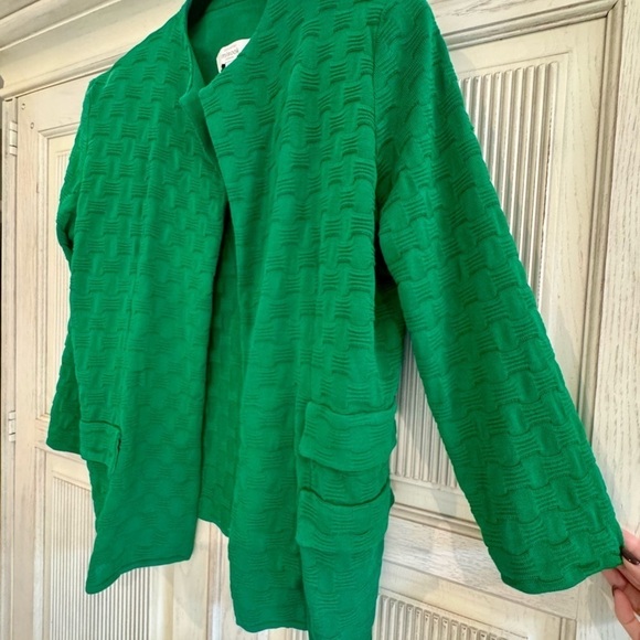 EXCLUSIVELY MISOOK Women’s Kelly Green Knit Cardigan Sweater Jacket, 0X - Picture 6 of 15